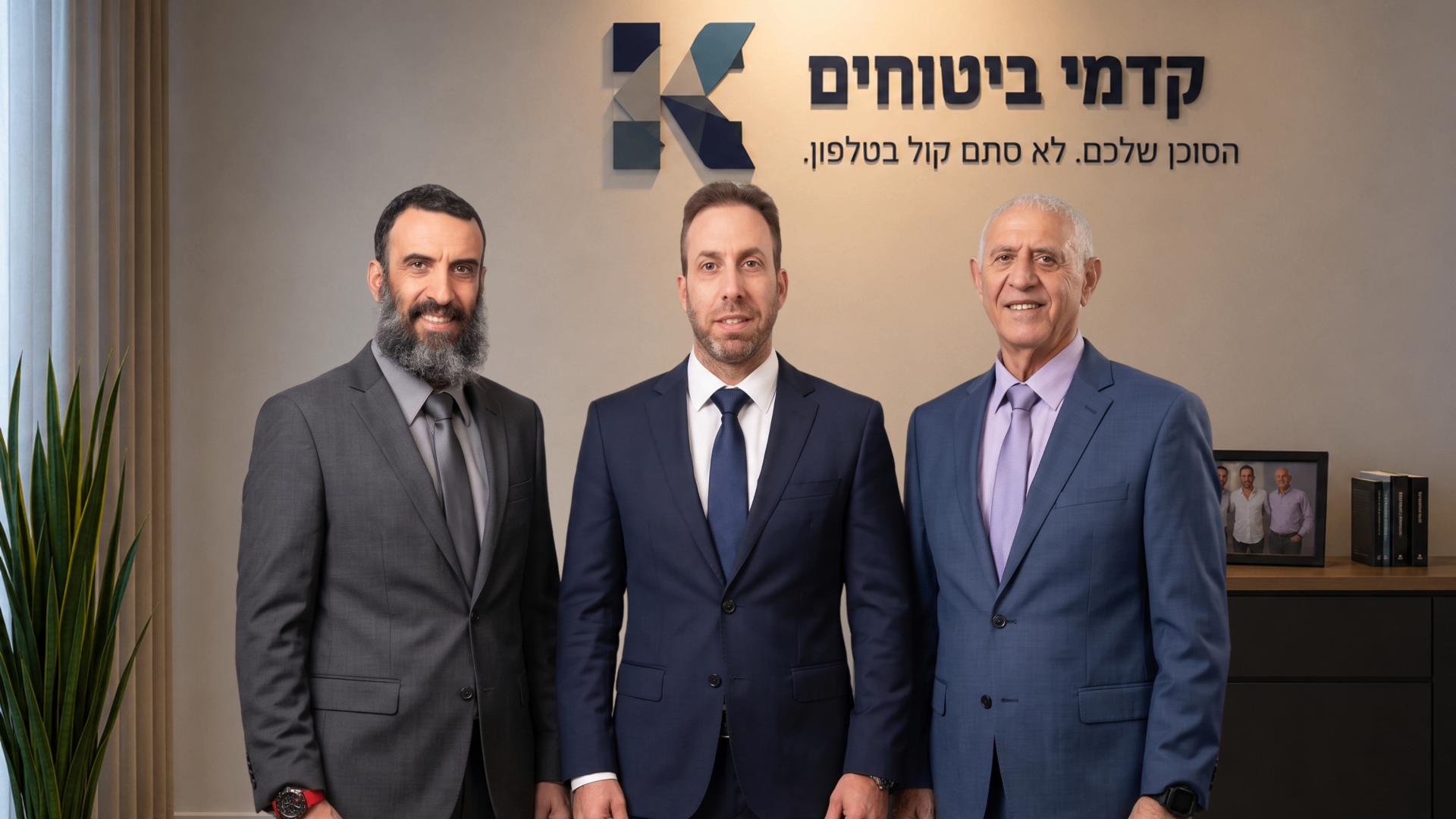 בני משפחת קדמי במשרד הסוכנות בחולון